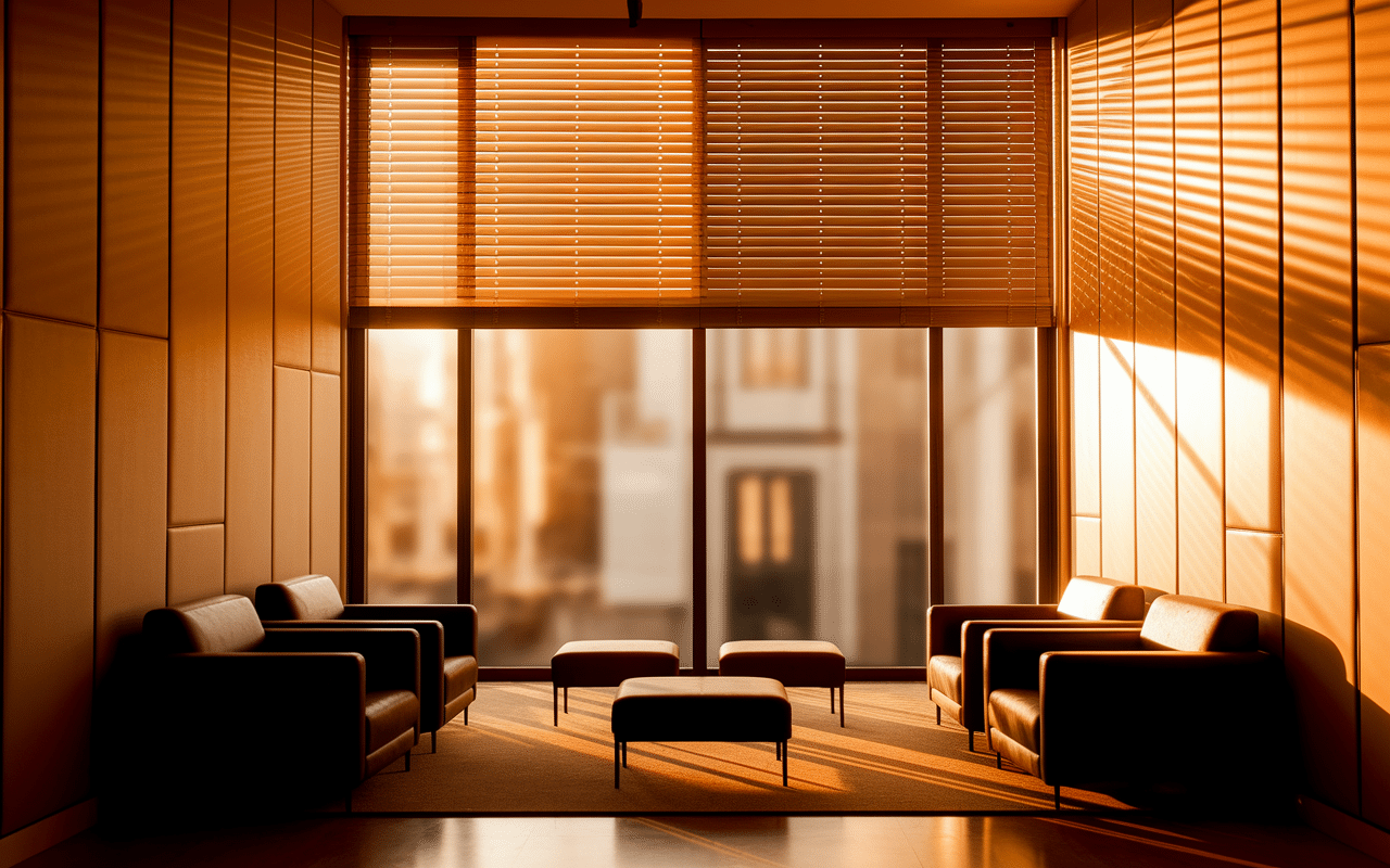 store occultant toiciel fermé dans salon