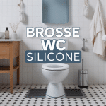 brosse wc silicone sur support ventilé design blanc