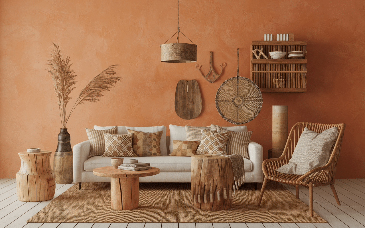 décoration maison hacienda matériaux naturels ocre