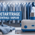 Détartrage centrale vapeur Calor Express Anti Calc sur planche à repasser avec vapeur