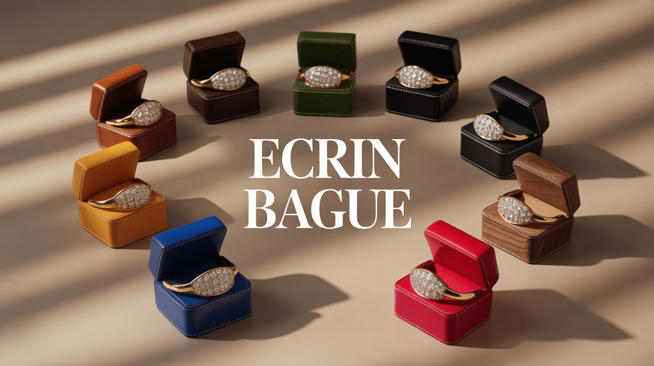 collection ecrin bague cuir velours bois