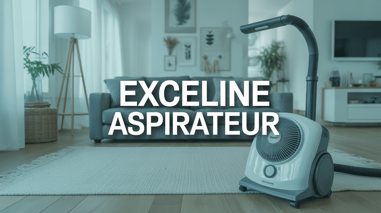 exceline aspirateur sur sol carrelé dans salon