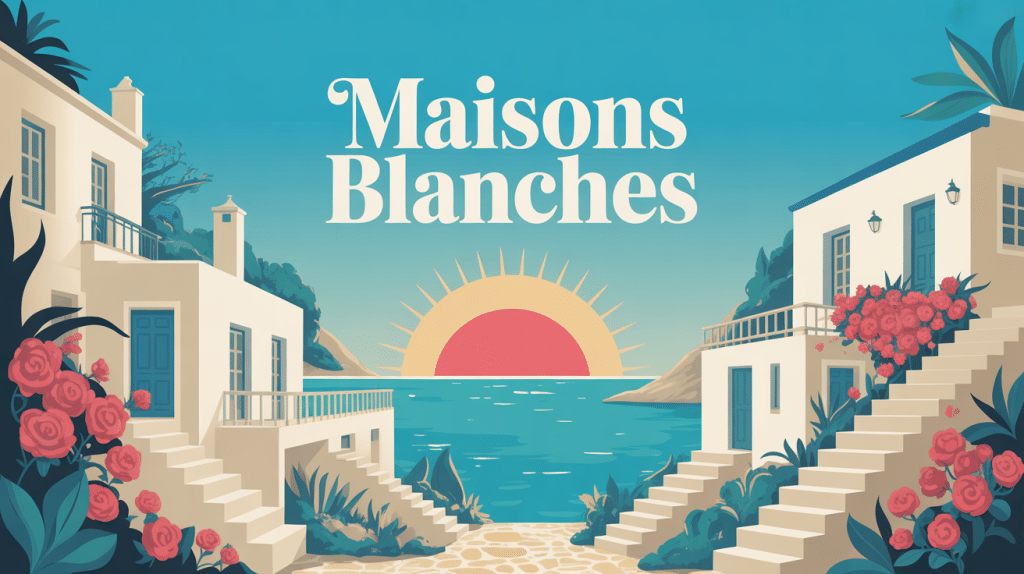 vue village méditerranéen maisons blanches