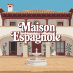 maison espagnole murs blancs toit tuiles rouges patio arches
