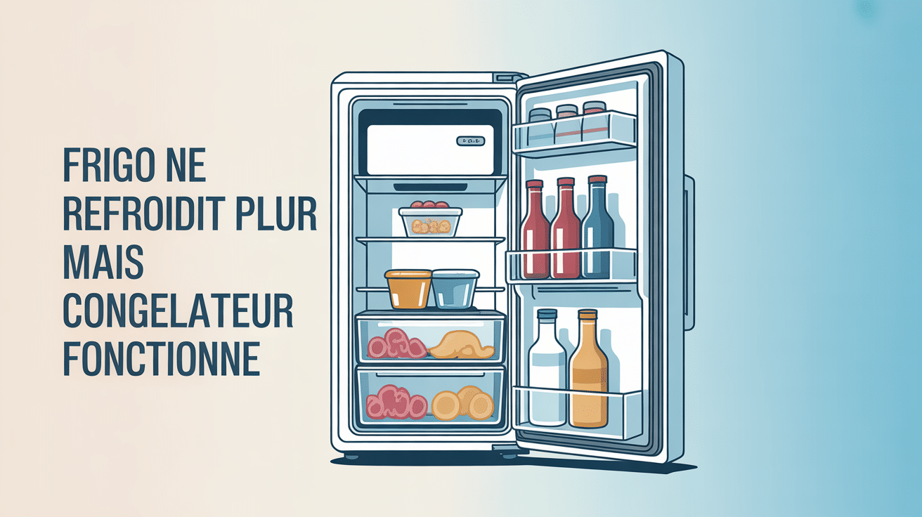 Illustration frigo ouvert mon frigo ne refroidit plus mais congélateur fonctionne