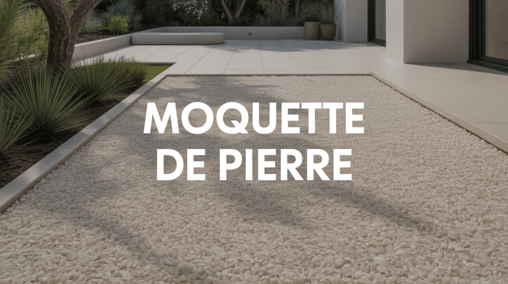 Terrasse moderne sol moquette de pierre avantage et inconvénient