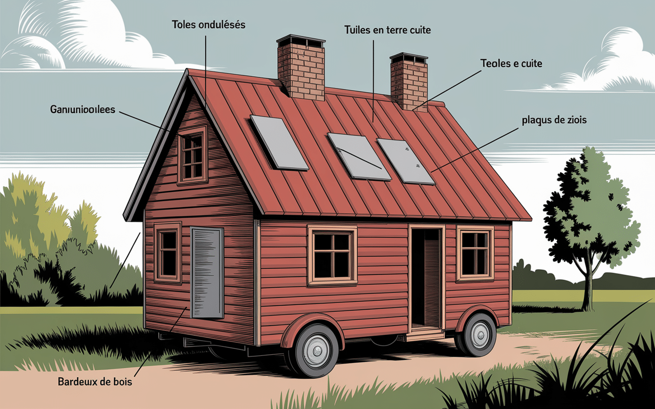 Matériaux de toiture manouche coupe transversale