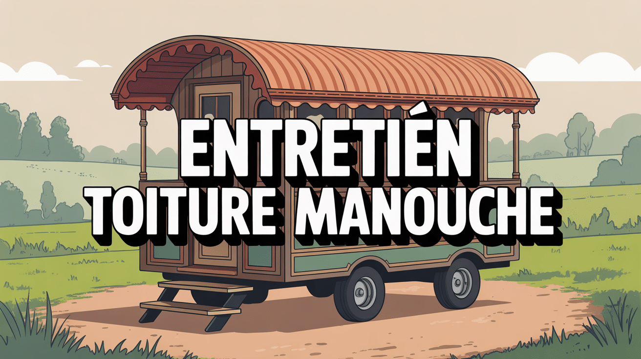 Nettoyage toiture manouche sur une roulotte traditionnelle