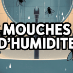 Illustration salle de bains avec petite mouche d'humidité