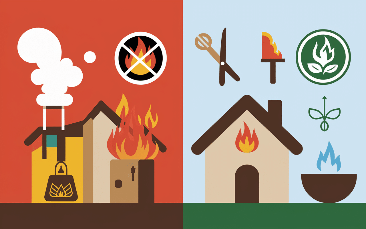 Illustration comparative comment détruire des papiers sans les brûler vs feu