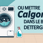 Symbole bac à détergent machine à laver calgon compartiments visibles