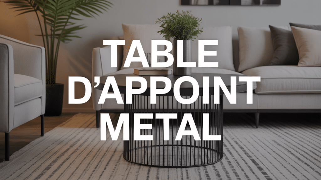 Table d appoint metal noire moderne dans salon