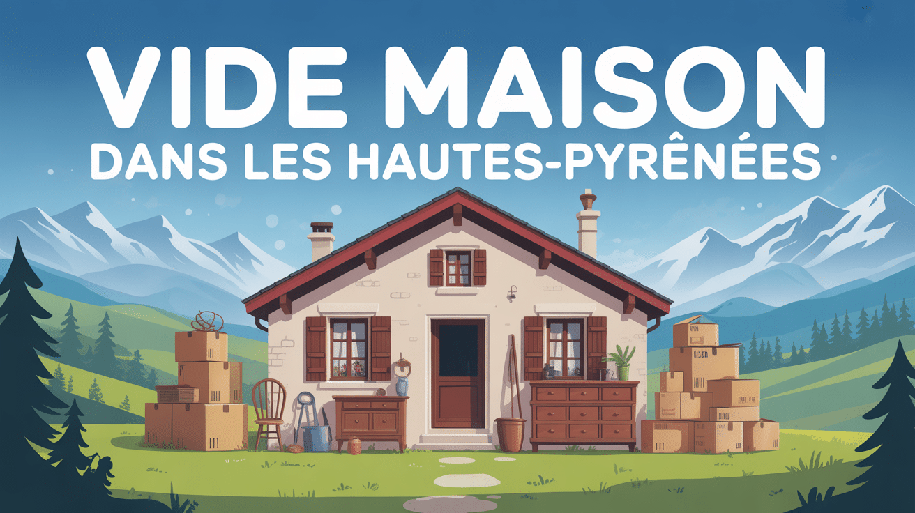 Illustration vide maison dans le 65 montagne cartons meubles