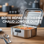 Boîte repas isotherme chaud longue durée en inox avec vapeur