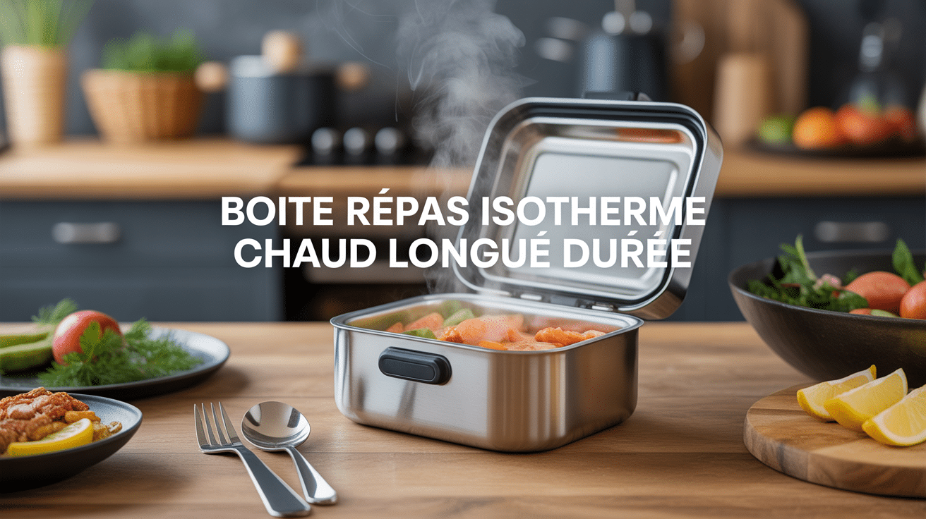 Boîte repas isotherme chaud longue durée en inox avec vapeur