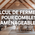 vue coupe charpente avec fermette calcul fermette comble amenageable