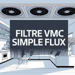 Illustration système filtre VMC simple flux maison moderne