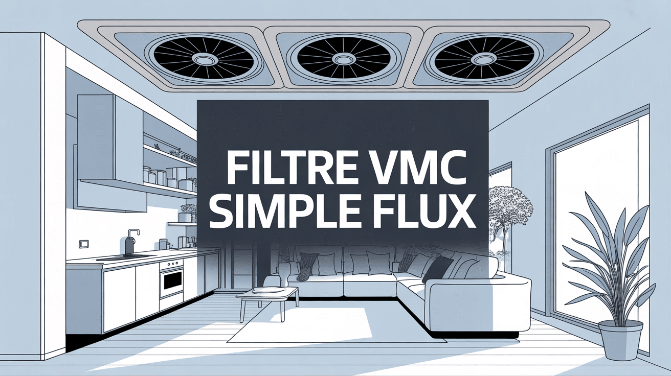 Illustration système filtre VMC simple flux maison moderne