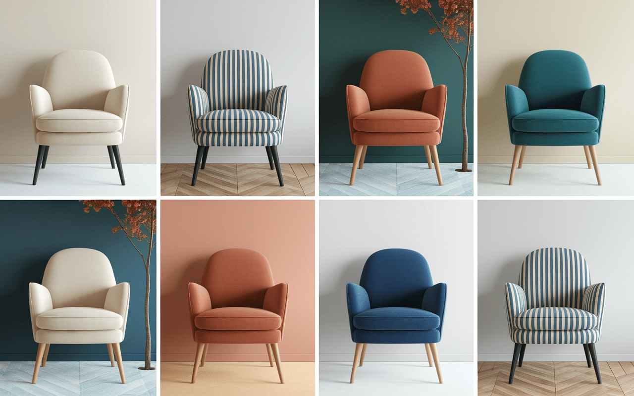 Fauteuil décoré avec housse de fauteuil extensible selon les saisons