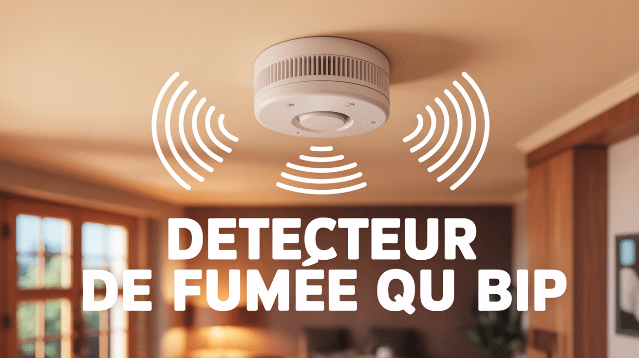Détecteur de fumée qui bip fixé au plafond maison