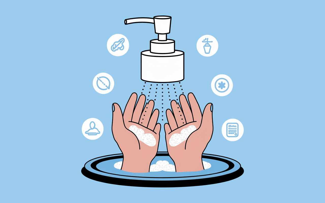 Mains sous distributeur de savon automatique propreté