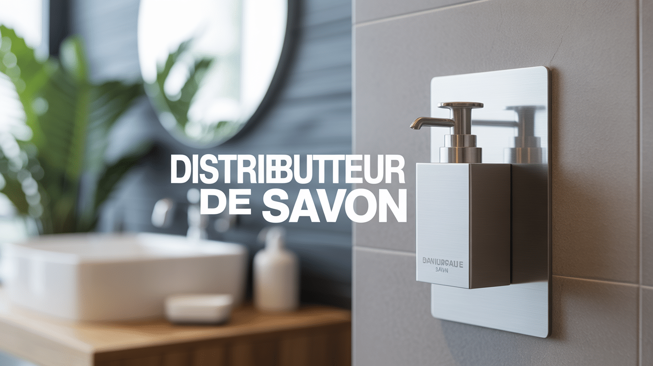 Distributeur de savon mural salle de bain contemporaine