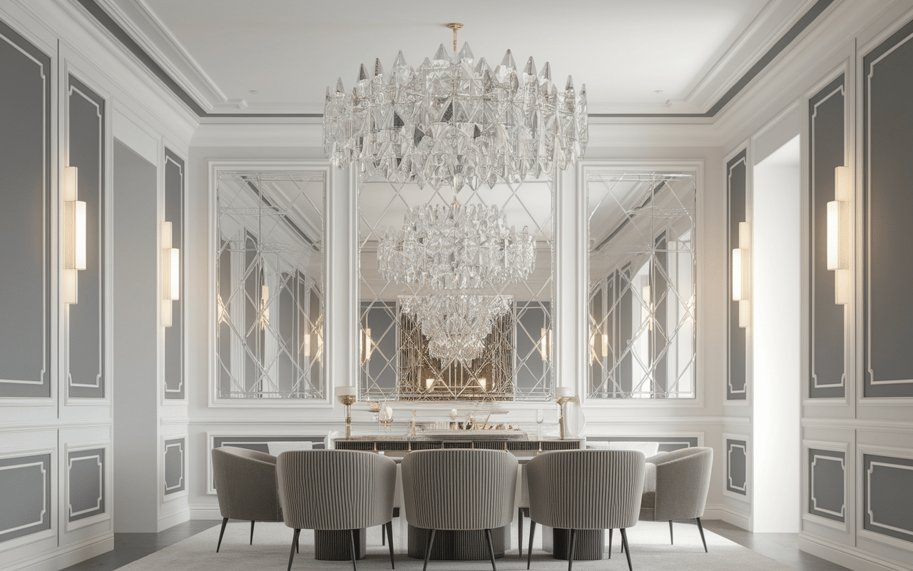 lustre cristal moderne épuré intérieur design