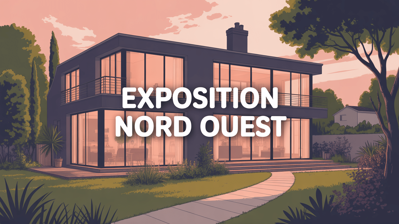 Maison baies vitrées exposition nord ouest lumière dorée