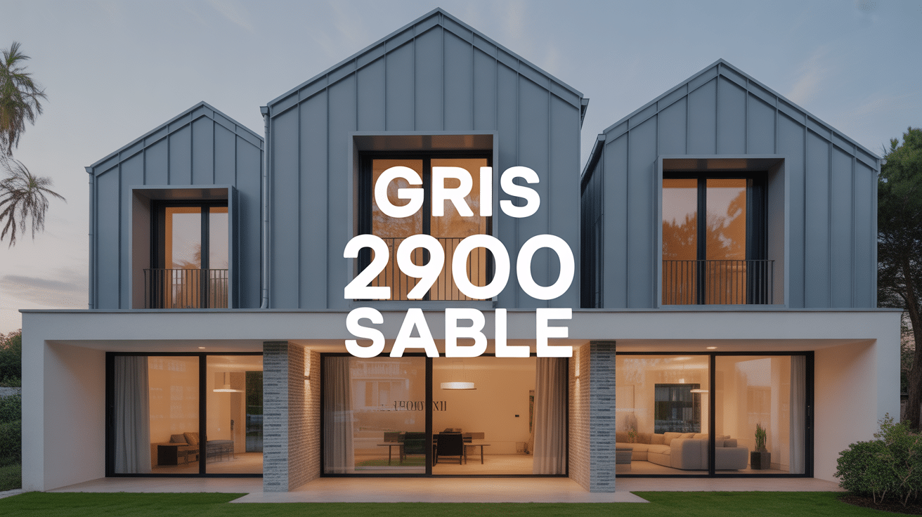 Facade contemporaine avec aluminium gris 2900 sablé