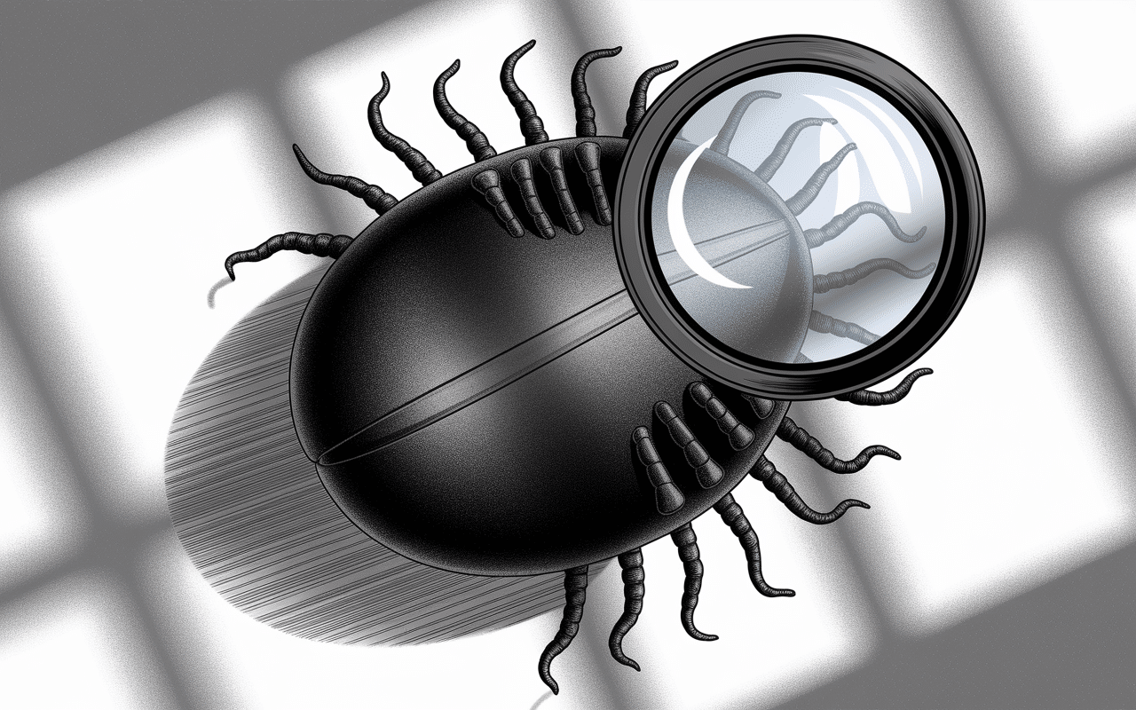 Scarabée noir dans la maison sur rebord de fenêtre