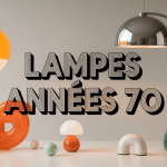 Lampe année 70 vintage formes sculpturales orange et blanche