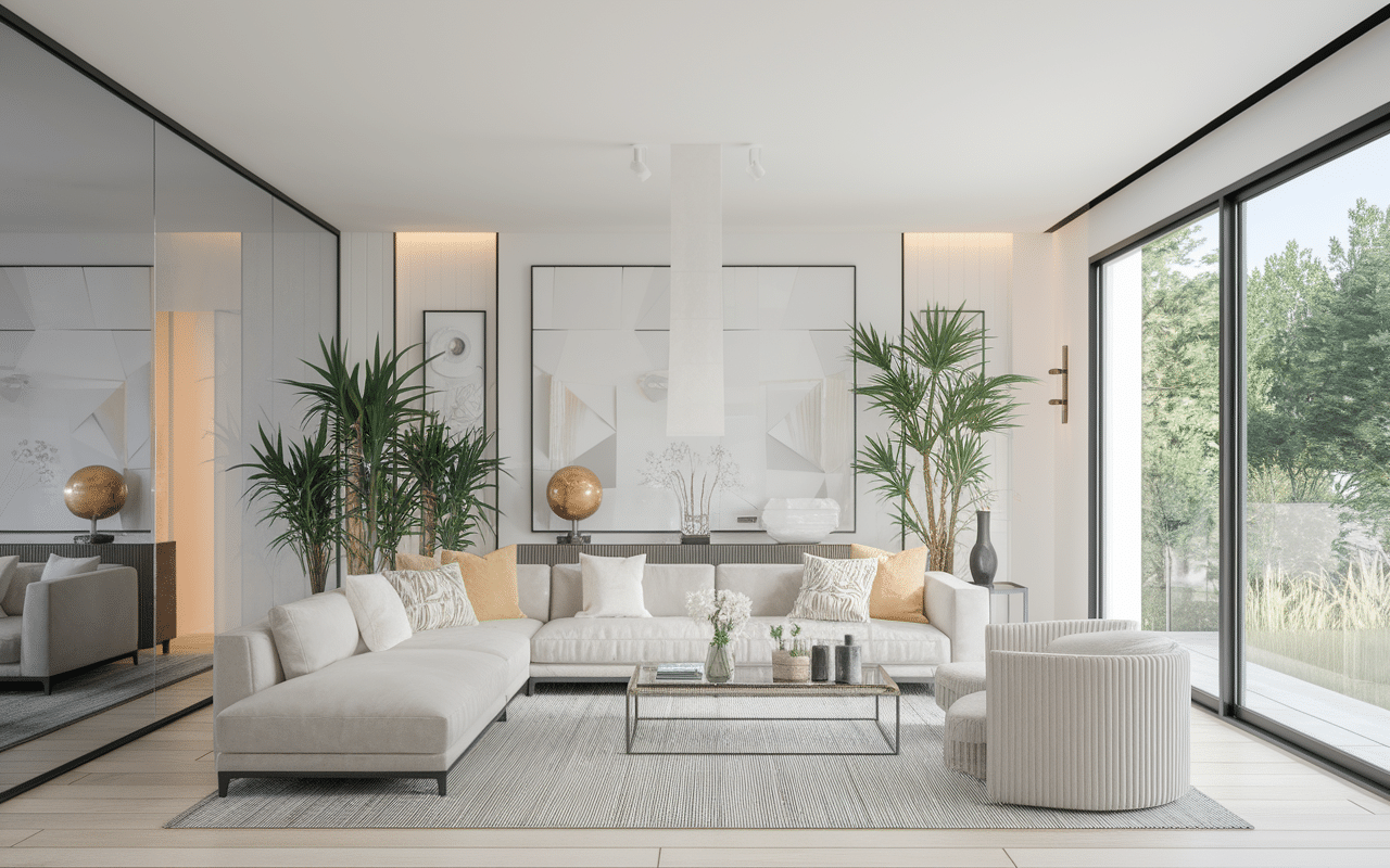 Effet agrandissement lumière couleurs aménagement petite maison 50m2