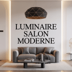 luminaire salon moderne avec suspension géométrique et lumière chaude