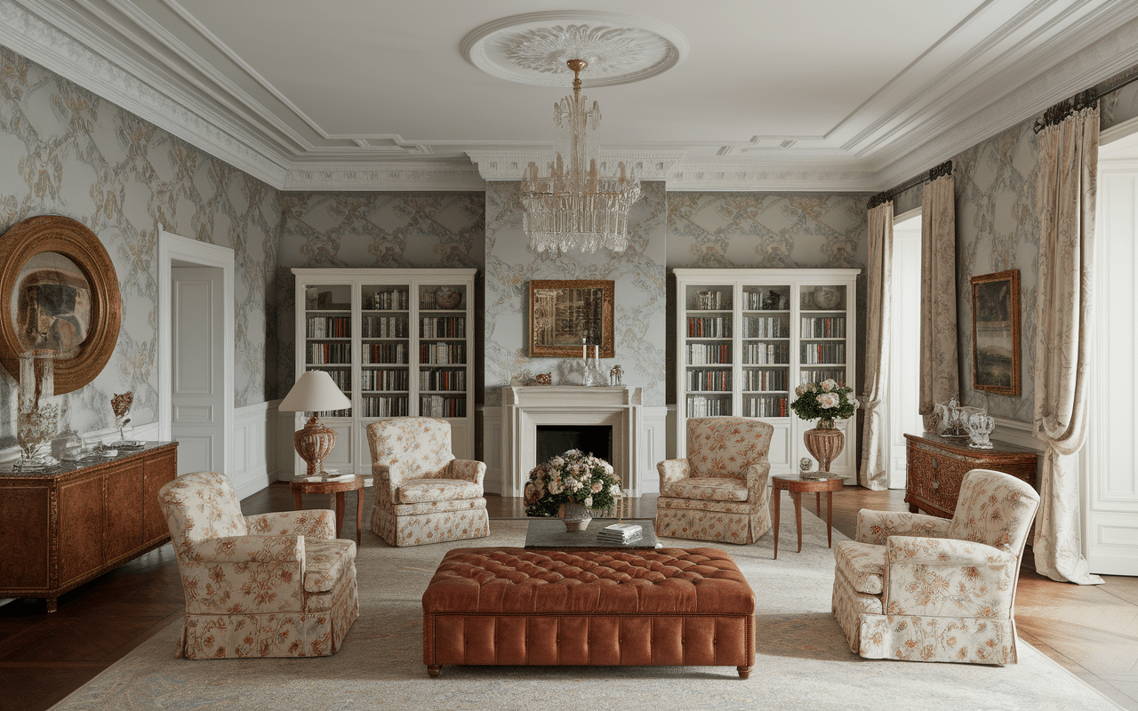 maison anglaise typique salon décoration style anglais