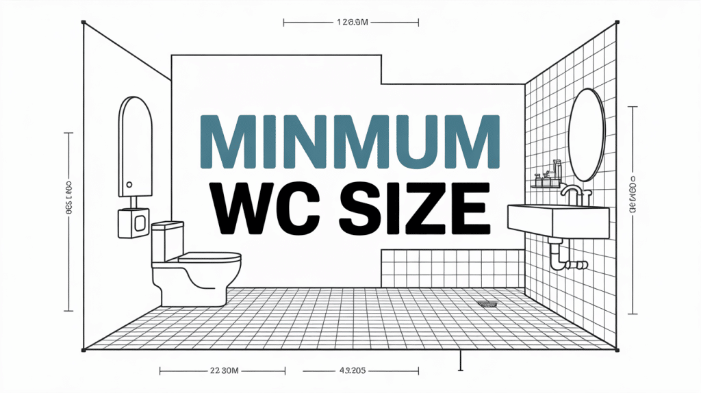 minimum wc size vue en coupe salle de bain avec cotations