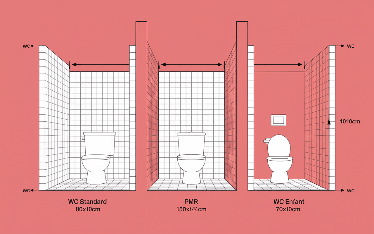 minimum wc size illustration dimensions wc standard pmr enfant