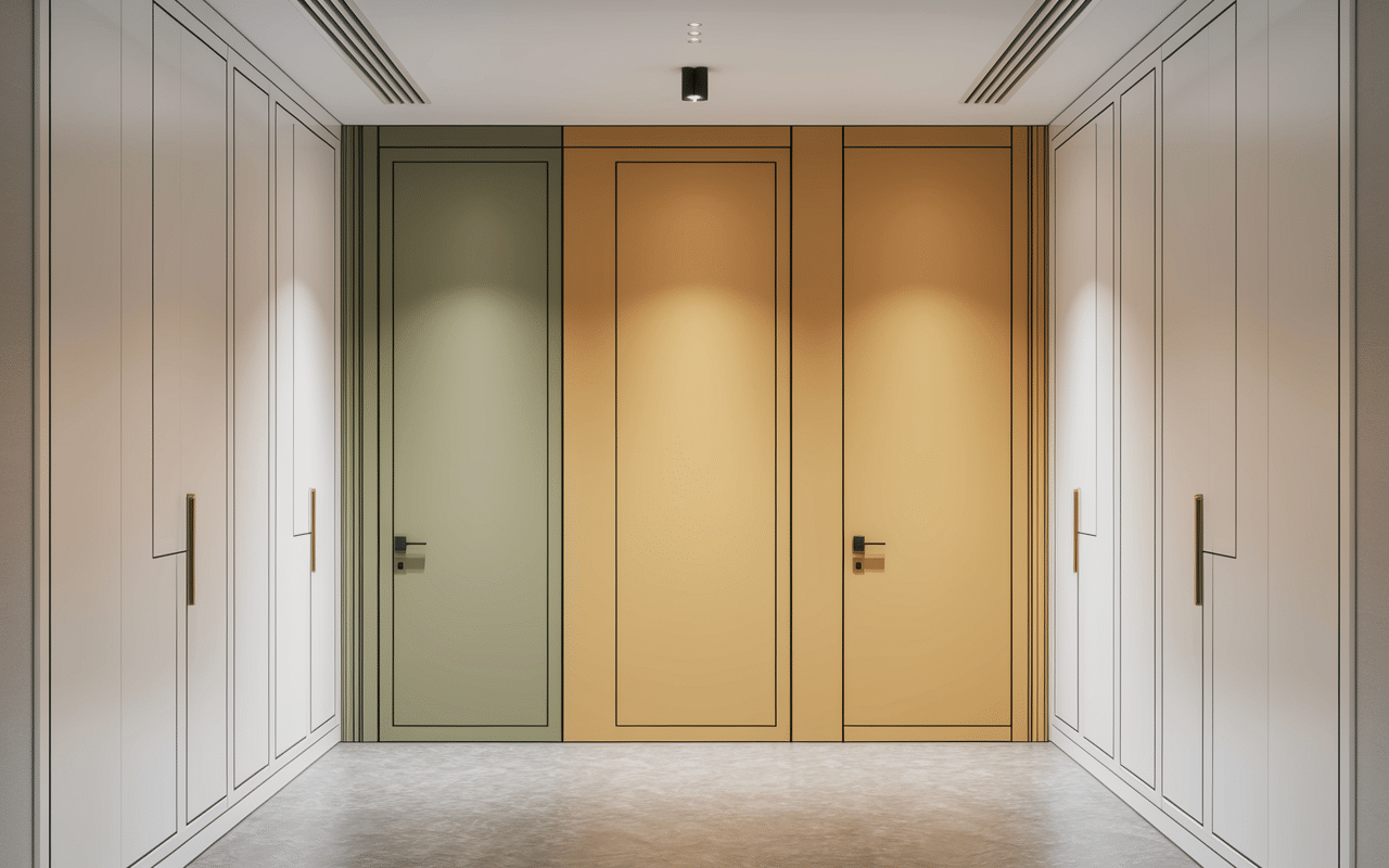 moderne peinture couloir et portes finition laquée mur neutre