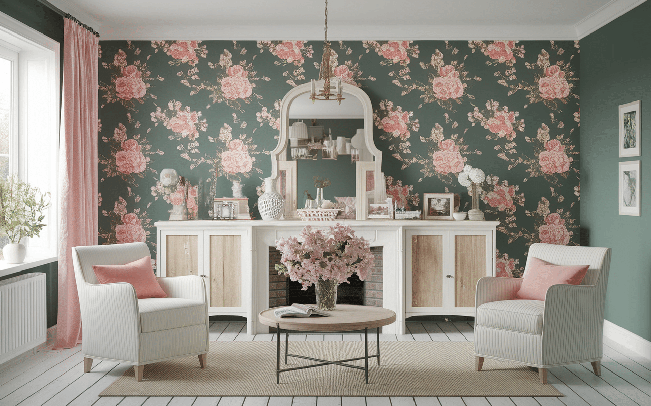 Couleurs et tissus chambre style cottage anglais