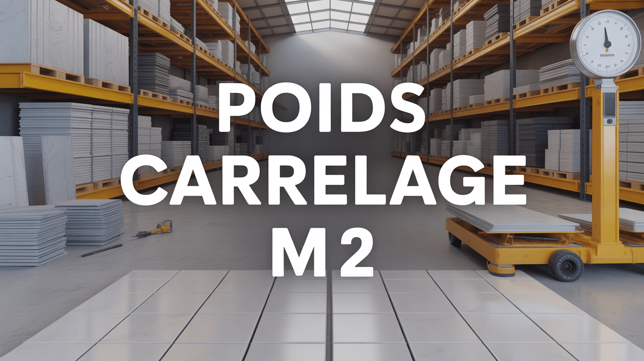 Vue chantier poids carrelage m2 sur balance