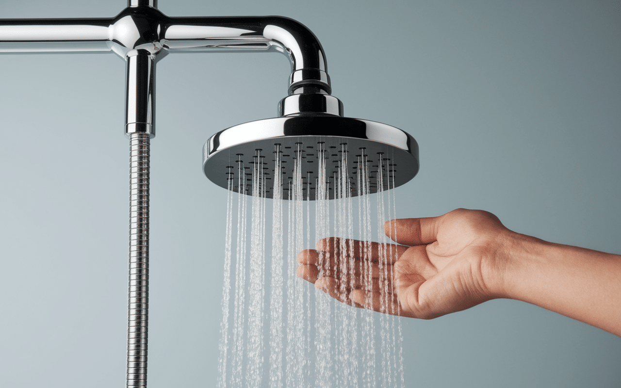 coupe technique pommeau de douche anti calcaire avec filtres