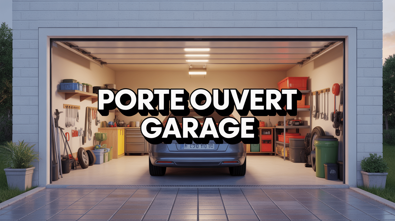 porte ouvert garage résidentiel grande ouverte