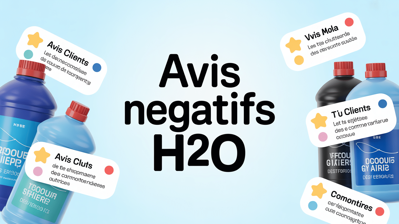 Visuel produits h2o avis négatifs étoiles et composition