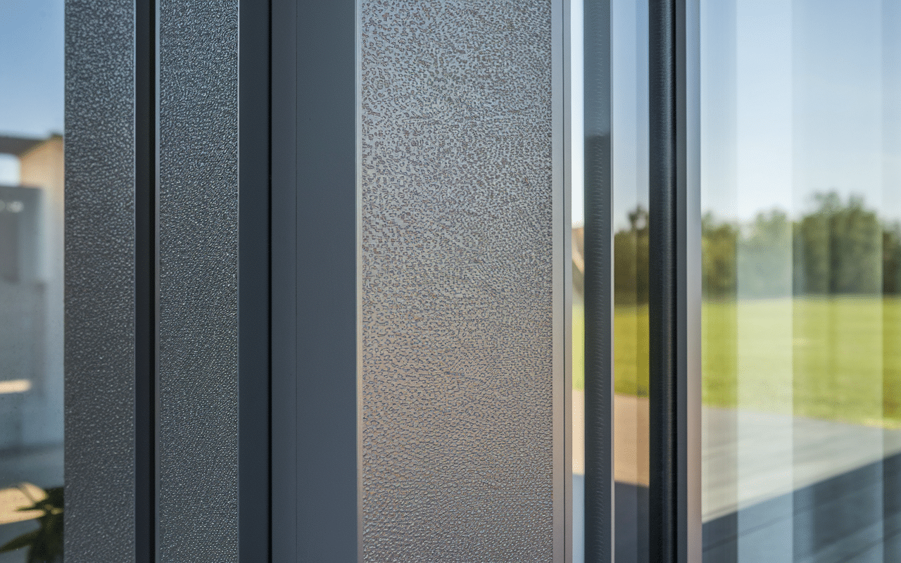 Zoom profiles aluminium gris 2900 sablé texture mat