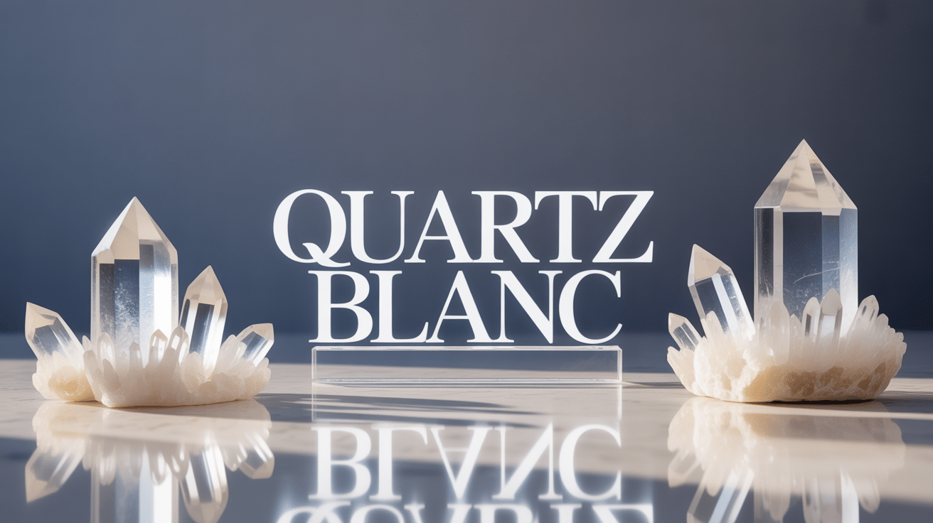 Quartz blanc translucide et laiteux exposé lumière zen