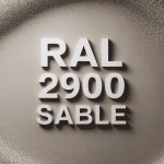 surface métallique ral 2900 sablé texture granuleuse