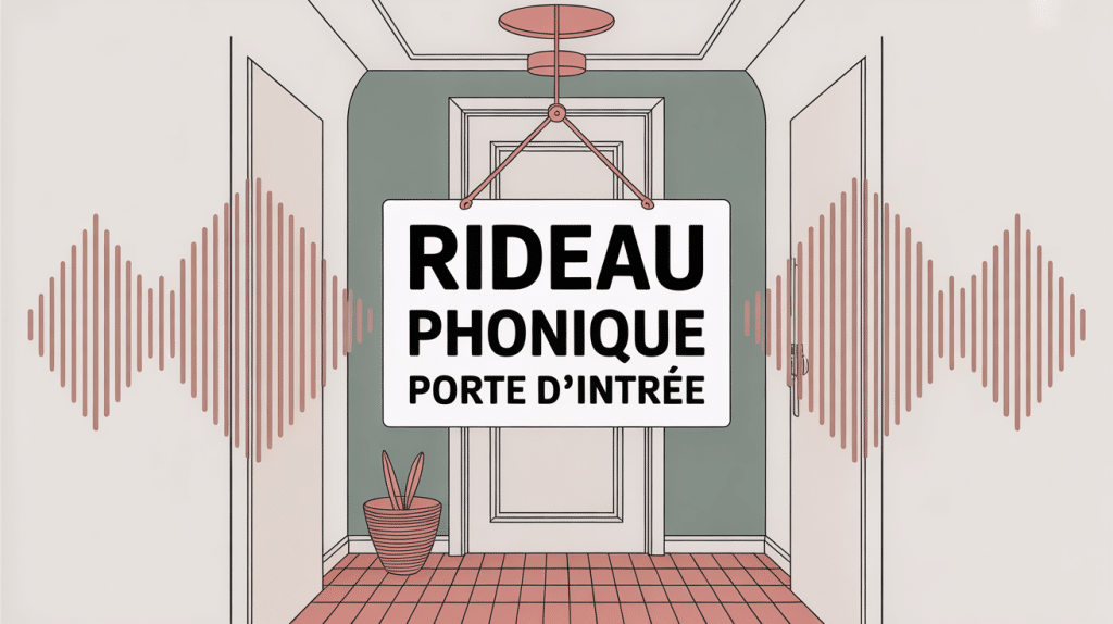 Illustration rideau phonique porte d'entrée hall appartement