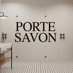 Salle de bain porte savon design céramique inox bambou