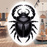 Illustration scarabée noir dans la maison moderne