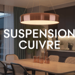 Suspension cuivre dorée centre intérieur moderne