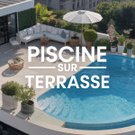 terrasse moderne avec piscine sur une terrasse